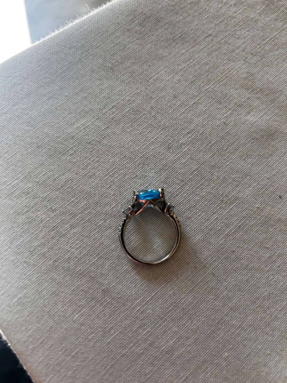 Ring with a blue topaz